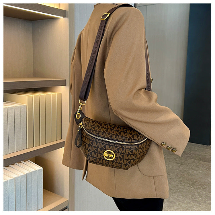 Brand Handbags for Women 2026 New Style Monogram Fashion Texture Retro Print Women's Chest Bag Versatile Shoulder Crossbody Bag