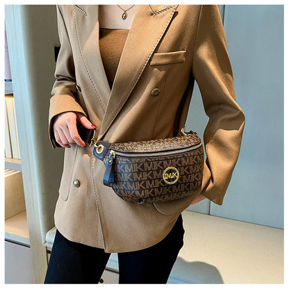 Brand Handbags for Women 2026 New Style Monogram Fashion Texture Retro Print Women's Chest Bag Versatile Shoulder Crossbody Bag