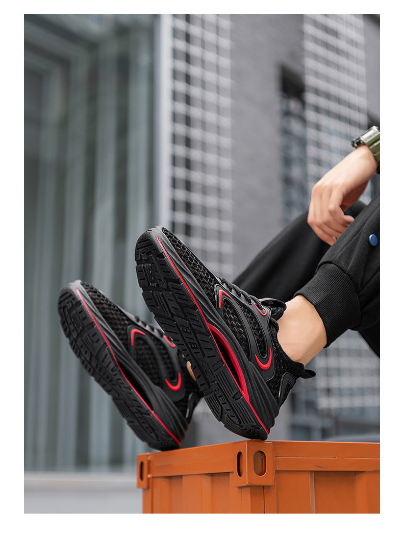 Casual Sports Shoes for Men 2025 New Summer Cut Out Mesh Shoes for Men 45 Large Size Heightening Large Mesh Men's Shoes