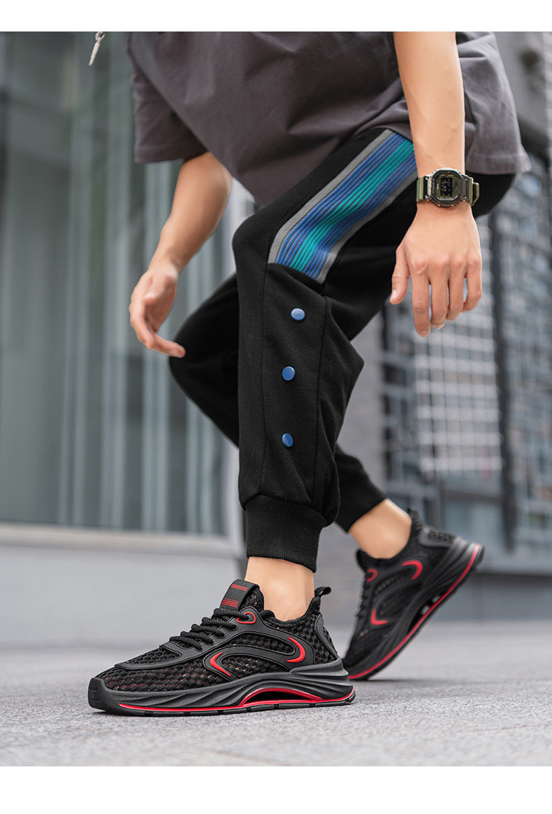 Casual Sports Shoes for Men 2025 New Summer Cut Out Mesh Shoes for Men 45 Large Size Heightening Large Mesh Men's Shoes