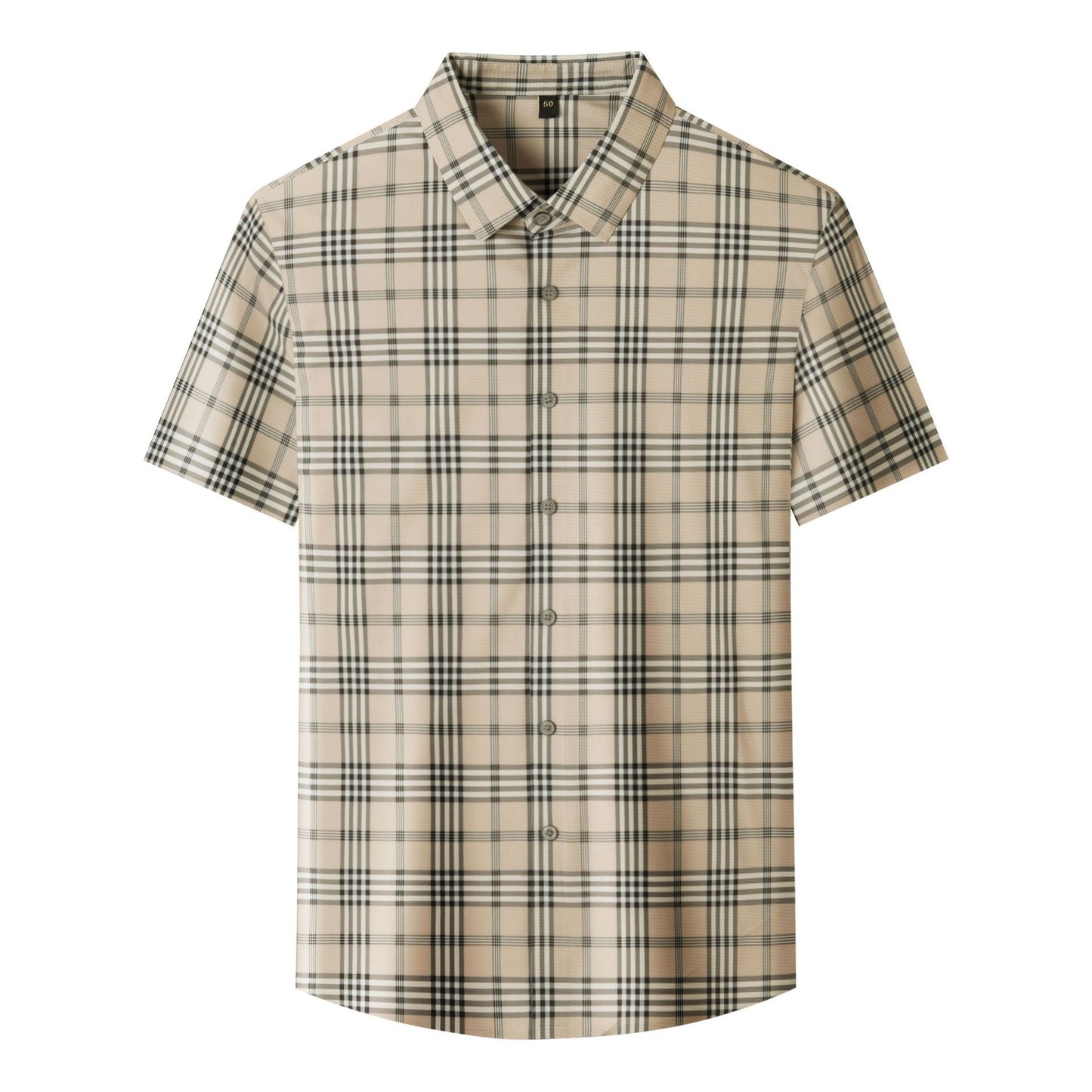 Men's Short-sleeved Shirt Summer Non-marking Non-ironing Youth Short-sleeved Shirt Men's Fashion Plaid Casual Shirt Men's Short-sleeved Shirt
