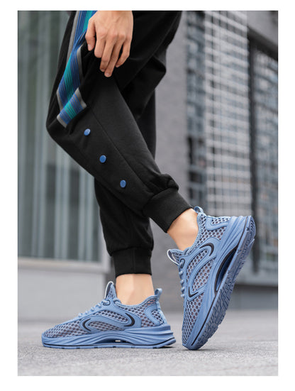 Casual Sports Shoes for Men 2025 New Summer Cut Out Mesh Shoes for Men 45 Large Size Heightening Large Mesh Men's Shoes