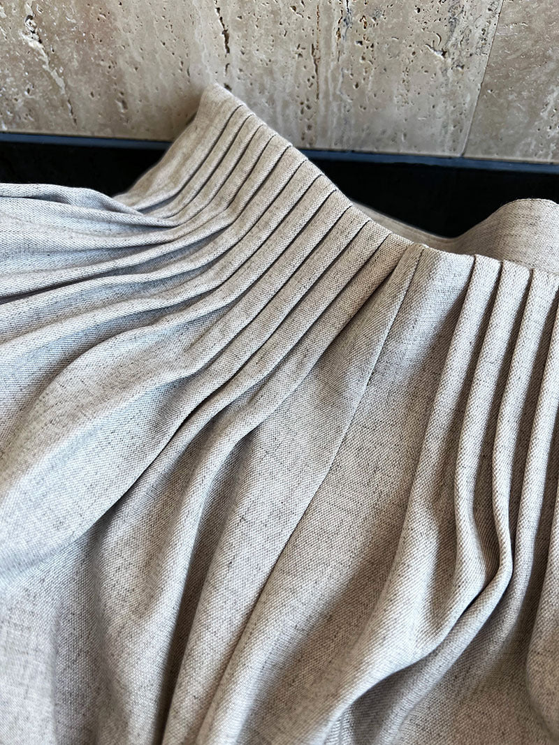 Luxi Gao Ding worsted ~ design pleated suit pants trousers women's old money style high waist mopping wide leg pants 1919