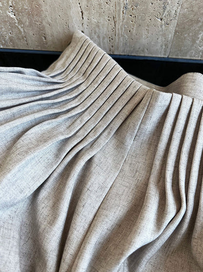 Luxi Gao Ding worsted ~ design pleated suit pants trousers women's old money style high waist mopping wide leg pants 1919