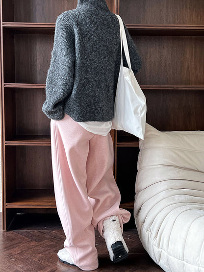 Luxi pants giant good ~ Korean thick woolen sickle pants women fall/winter new slim cashmere pants 1829