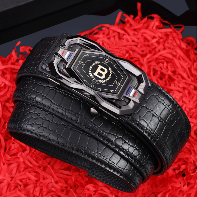 Men's Crocodile Pattern Leather Belt