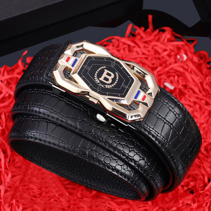 Men's Crocodile Pattern Leather Belt