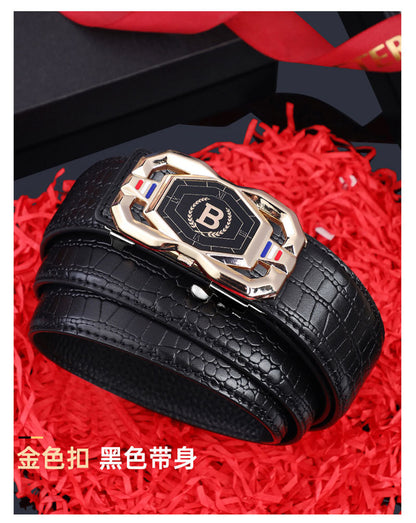 Men's Crocodile Pattern Leather Belt