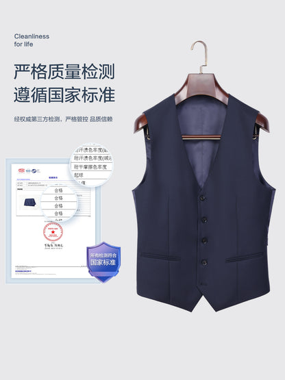 Commuting Wool Suit Vest Men's and Women's Professional Wear Single-Breasted Groomsmen's Formal Suit Vest Work Clothes