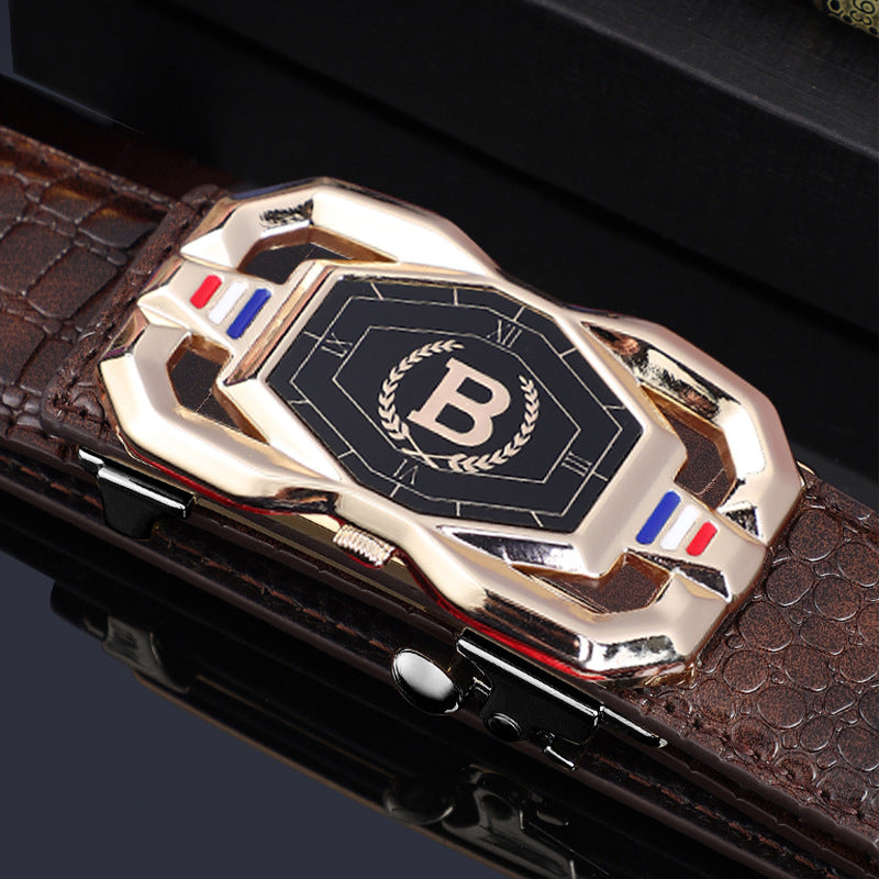 Men's Crocodile Pattern Leather Belt