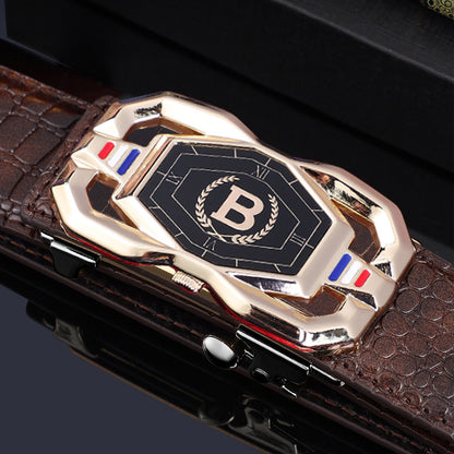 Men's Crocodile Pattern Leather Belt