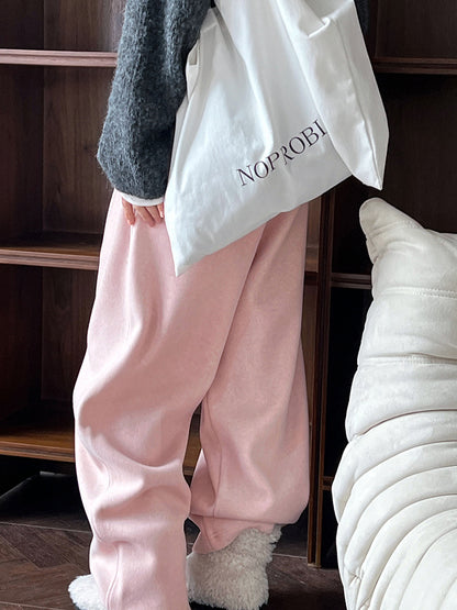 Luxi pants giant good ~ Korean thick woolen sickle pants women fall/winter new slim cashmere pants 1829