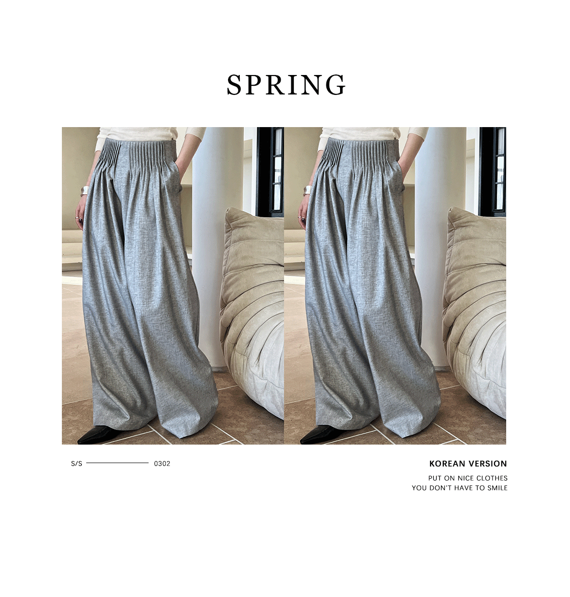 Luxi Gao Ding worsted ~ design pleated suit pants trousers women's old money style high waist mopping wide leg pants 1919