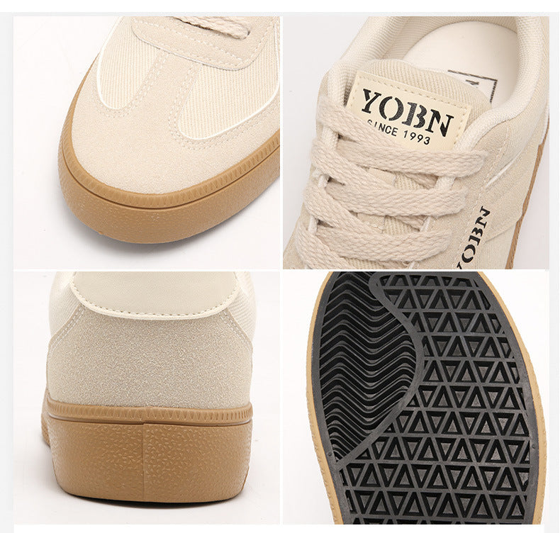 Douchuan Thick-Soled Moral Training Shoes for Men 2025 Summer New Breathable Canvas Shoes for Men Versatile White Shoes Casual Sneakers for Men