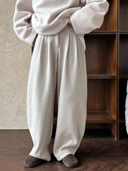Luxi pants giant good ~ Korean thick woolen sickle pants women fall/winter new slim cashmere pants 1829