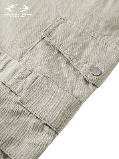 MADEEXTREME Spring Men's Washed Old Three-Dimensional Tactical Pocket Inspired Workwear Paratrooper Pants