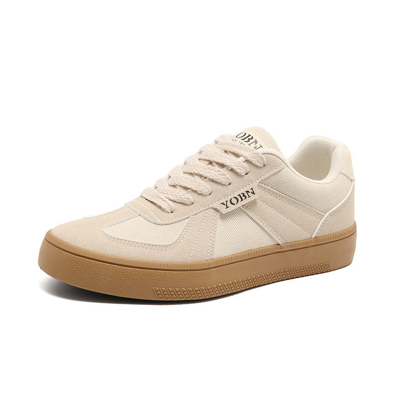 Douchuan Thick-Soled Moral Training Shoes for Men 2025 Summer New Breathable Canvas Shoes for Men Versatile White Shoes Casual Sneakers for Men