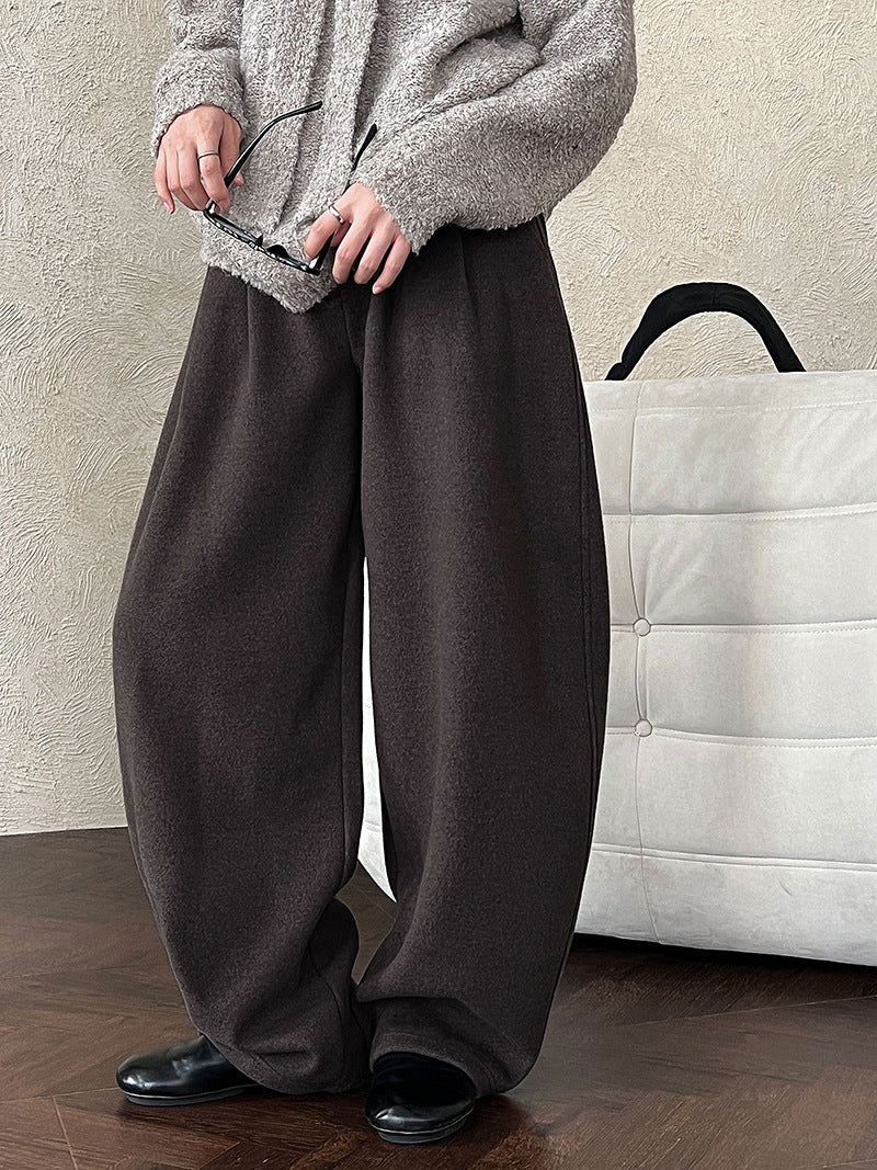 Luxi pants giant good ~ Korean thick woolen sickle pants women fall/winter new slim cashmere pants 1829