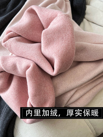Luxi pants giant good ~ Korean thick woolen sickle pants women fall/winter new slim cashmere pants 1829