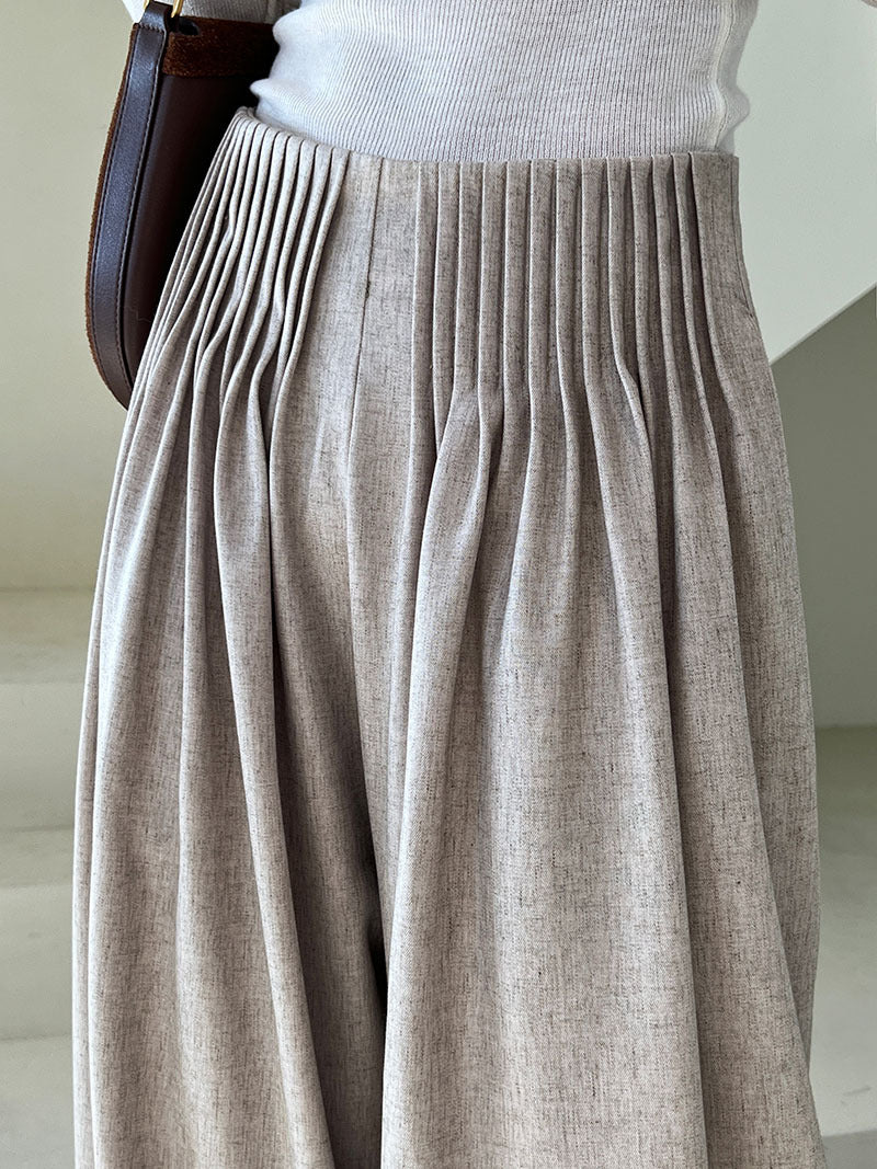 Luxi Gao Ding worsted ~ design pleated suit pants trousers women's old money style high waist mopping wide leg pants 1919