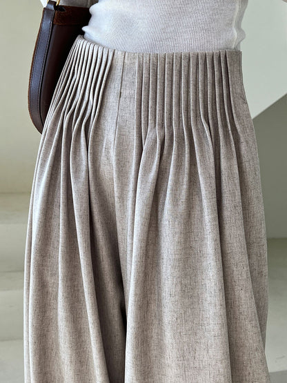 Luxi Gao Ding worsted ~ design pleated suit pants trousers women's old money style high waist mopping wide leg pants 1919