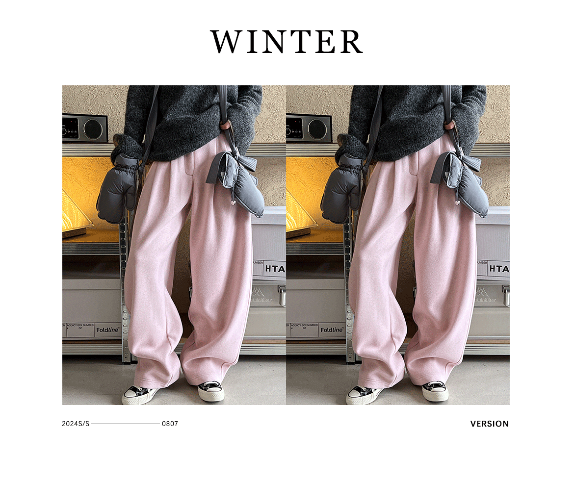 Luxi pants giant good ~ Korean thick woolen sickle pants women fall/winter new slim cashmere pants 1829