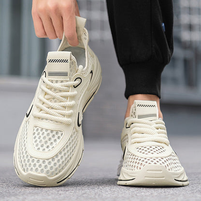 Casual Sports Shoes for Men 2025 New Summer Cut Out Mesh Shoes for Men 45 Large Size Heightening Large Mesh Men's Shoes