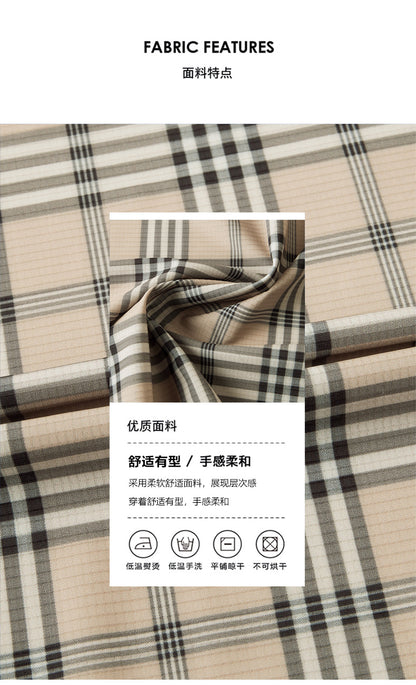 Men's Short-sleeved Shirt Summer Non-marking Non-ironing Youth Short-sleeved Shirt Men's Fashion Plaid Casual Shirt Men's Short-sleeved Shirt
