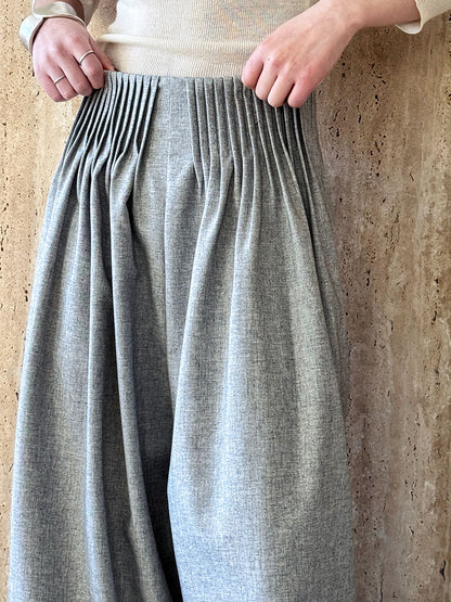 Luxi Gao Ding worsted ~ design pleated suit pants trousers women's old money style high waist mopping wide leg pants 1919