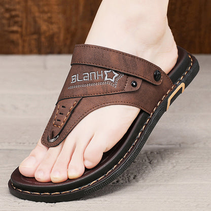 Sandals for Men, Summer Outdoor Wear, Flip-Flops, Dual-Purpose, Driver's Water-Resistant Beach Sandals