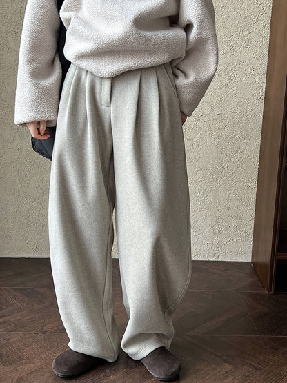 Luxi pants giant good ~ Korean thick woolen sickle pants women fall/winter new slim cashmere pants 1829