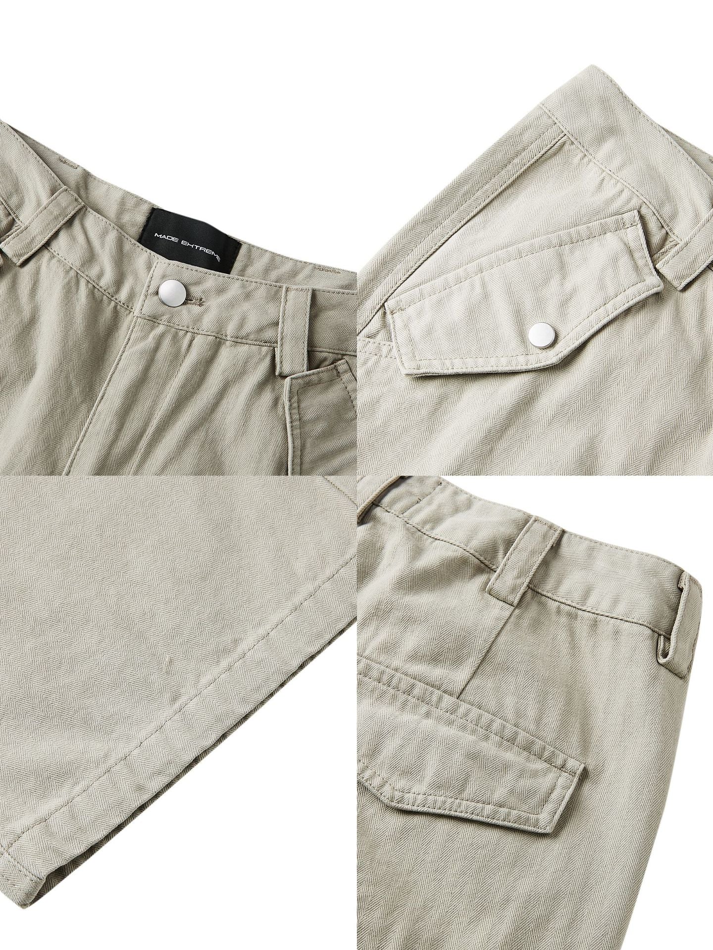MADEEXTREME Spring Men's Washed Old Three-Dimensional Tactical Pocket Inspired Workwear Paratrooper Pants