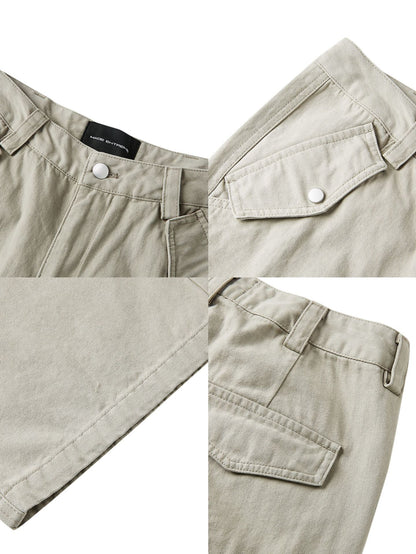 MADEEXTREME Spring Men's Washed Old Three-Dimensional Tactical Pocket Inspired Workwear Paratrooper Pants