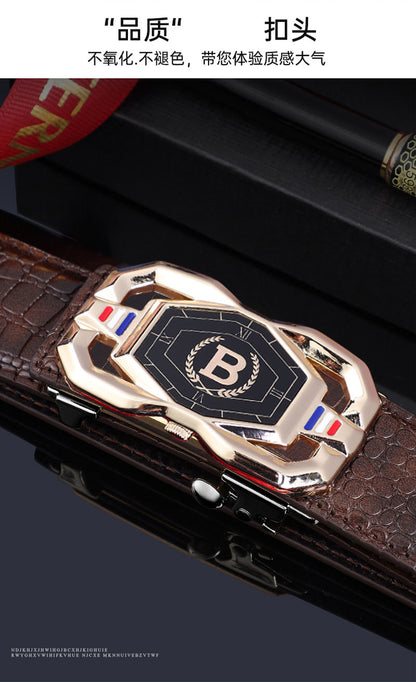 Men's Crocodile Pattern Leather Belt