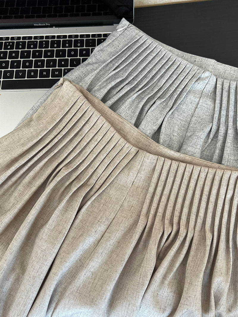 Luxi Gao Ding worsted ~ design pleated suit pants trousers women's old money style high waist mopping wide leg pants 1919