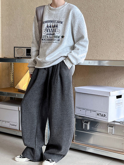 Luxi pants giant good ~ Korean thick woolen sickle pants women fall/winter new slim cashmere pants 1829