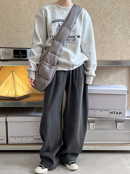 Luxi pants giant good ~ Korean thick woolen sickle pants women fall/winter new slim cashmere pants 1829