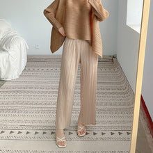 Textured Pleated Pants Women's Casual Pants Versatile Slimming Look Miyake New High-Waisted Straight Pants Narrow Version Women's Harem Pants