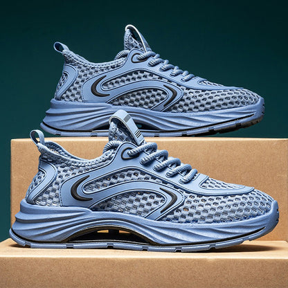 Casual Sports Shoes for Men 2025 New Summer Cut Out Mesh Shoes for Men 45 Large Size Heightening Large Mesh Men's Shoes