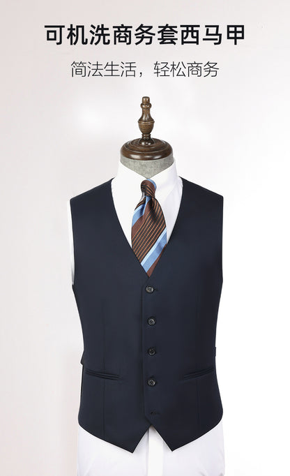 Commuting Wool Suit Vest Men's and Women's Professional Wear Single-Breasted Groomsmen's Formal Suit Vest Work Clothes