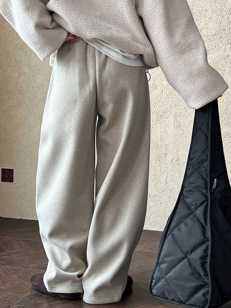 Luxi pants giant good ~ Korean thick woolen sickle pants women fall/winter new slim cashmere pants 1829