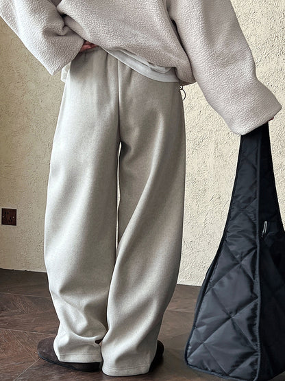 Luxi pants giant good ~ Korean thick woolen sickle pants women fall/winter new slim cashmere pants 1829