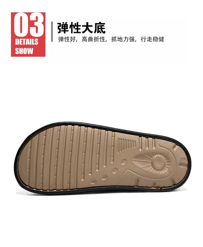 Linen Slippers for Men, Summer Outdoor Wear, Thick-Soled Woven Driving and Casual Sandals for Men