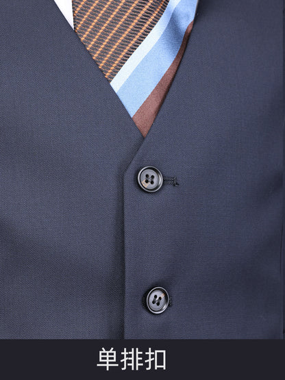Commuting Wool Suit Vest Men's and Women's Professional Wear Single-Breasted Groomsmen's Formal Suit Vest Work Clothes