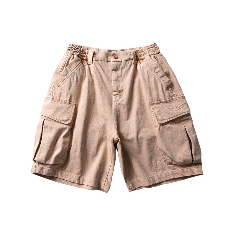 Black Fleet American-Style Shorts Men's Summer Workwear Six-Point Pants Multi-Pocket Loose Casual Couple Style Retro Heavyweight
