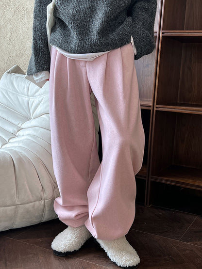 Luxi pants giant good ~ Korean thick woolen sickle pants women fall/winter new slim cashmere pants 1829