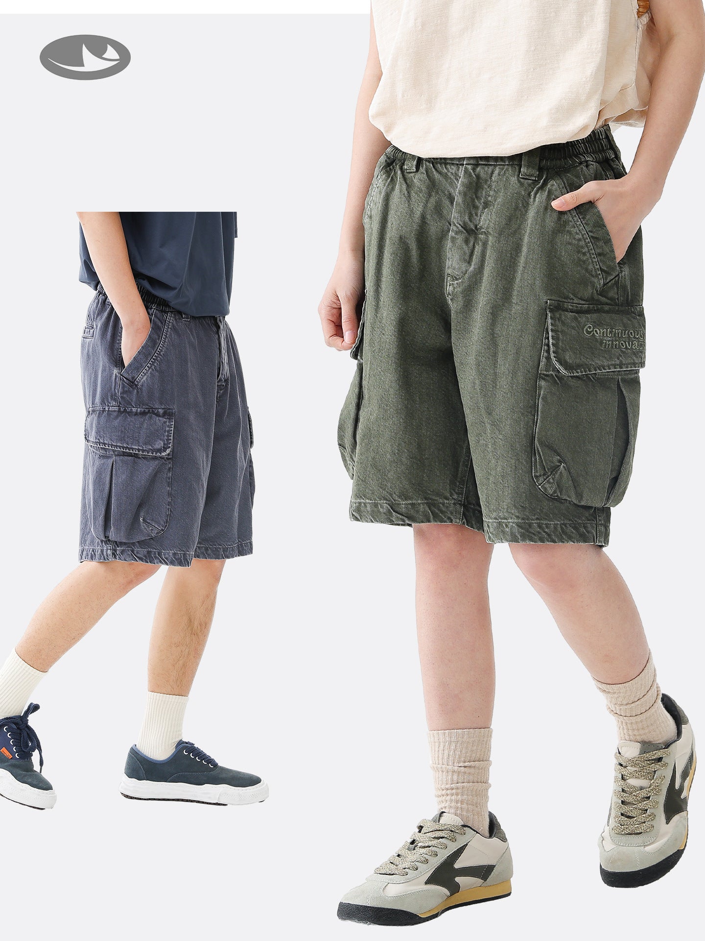Black Fleet American-Style Shorts Men's Summer Workwear Six-Point Pants Multi-Pocket Loose Casual Couple Style Retro Heavyweight