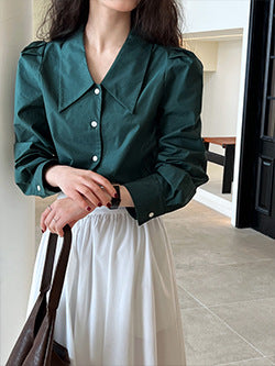 Luxi Gao Ding worsted ~ design pleated suit pants trousers women's old money style high waist mopping wide leg pants 1919