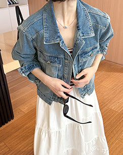 Juzhi Spring New Korean Style Washing Tooling Straight Tube Commuter High Waist Slimming Wide Leg Pants 8058