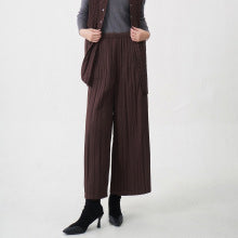 Textured Pleated Pants Women's Casual Pants Versatile Slimming Look Miyake New High-Waisted Straight Pants Narrow Version Women's Harem Pants
